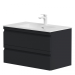 Kame TERRA spintelė po praustuve 80 cm, matt black, BU/8-3DR/D21F2