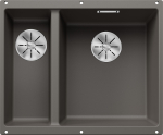Virtuvės praustuvas BLANCO SUBLINE 340/160-U RE SILG Volcano grey InFino O.AF SILGRANIT&trade;, PuraDur&trade;, vulkaninė pilka 527346