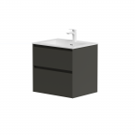 Kame Loft vonios spintelė 60cm 2 stalčiai, be praustuvo, Grafitas BU/6-3DR/D27-LFT