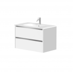 Vonios spintelė Kame City 80cm 2 stalčiai, Be praustuvo, aliuminio profilis, Baltas matinė BU/8-3DR/D02P1