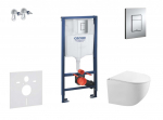 Grohe Rapid SL rėmas + pakabinamas WC Kielle Gaia Rimless su Skate Cosmopolitan chromuota plok&scaron;tele + SoftClose dangtis 11BA1105
