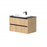 Vonios spintelė Kame City 80cm 2 stalčiai, be kriauklės, juodi profiliai &Scaron;viesus ąžuolas BU/8-3DR/35P2