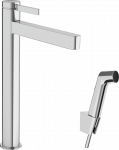 Vonios praustuvo mai&scaron;ytuvas Hansgrohe Finoris 260 su Push-Open ir bidė du&scaron;o galvute, EcoSmart, chromas 76220000