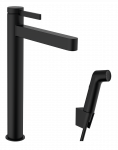 Vonios kambario praustuvo mai&scaron;ytuvas Hansgrohe Finoris 260 su Push-Open ir bide du&scaron;o galvute, EcoSmart, matinė juoda 76220670