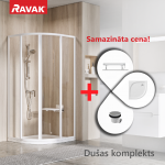 Du&scaron;o kabinų komplektas Ravak SET 1 SKCP4-90 du&scaron;o kabina su padėklu Elipso Pro-90
