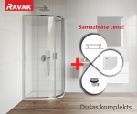 Du&scaron;o kabinos komplektas RAVAK SET2 NBLCP4-90 R550 Skaidrus stiklas, chromuotos profiliai