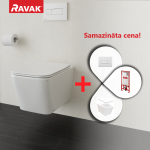 Tualeto puodų komplektas Ravak SETWC2 Rėmas G II/1120 + puodas Natural RimOff su SoftClose dangčiu + Balta Poga Uni