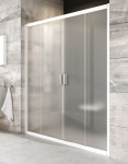 RAVAK Blix bėginės stumdomos du&scaron;o durys BLDP4 140 cm, baltos/matinis