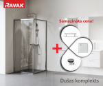 Du&scaron;o kabinos komplektas RAVAK SET17 NBLRV2-90 R550 Skaidrus stiklas, Chromuoti profiliai