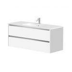 Vonios spintelė Kame City 120cm 2 stalčiai, Be praustuvo, aliuminio profilis, Baltas matinė BU/12-3DR/D02P1