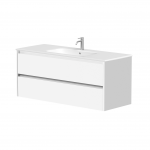 Vonios spintelė Kame City 120cm 2 stalčiai, be praustuvo, Balti profiliai, Baltas matinė BU/12-3DR/D02P3