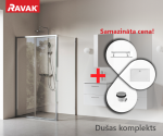 Du&scaron;o kabinos komplektas RAVAK SET21 NBLDP2-120 Kairė pusė bright alu + glass Transparent