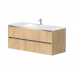 Vonios spintelė Kame City 120cm 2 stalčiai, Be praustuvo, aliuminio profilis, &Scaron;viesus ąžuolas BU/12-3DR/35P1