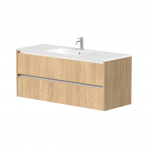 Vonios spintelė Kame City 120cm 2 stalčiai, be kriauklės, Balti profiliai, &Scaron;viesus ąžuolas BU/12-3DR/35P3