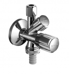 SCHELL Kampinis vožtuvas 1/2 x 3/4-3/8, chromuotas 035510699