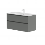 Vonios spintelė Kame Loft 100cm 2 stalčiai, Po stalvir&scaron;iu, Be kriauklės, Pearl Grey BU/10-3DR/D37-LFT