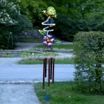vėjo varpeliai &bdquo;vėžlys&ldquo; su saulės panele ir 7 LED