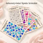 Dekoratyviniai lipnūs kristalai "&Scaron;irdelės"