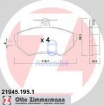 Zimmermann 219451951 priekinių stabdžių trinkelės, komplektas a&scaron;iai
