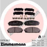 Zimmermann 22070.180.2 priekinių stabdžių trinkelės, komplektas a&scaron;iai