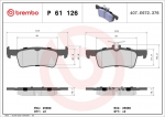 Brembo P61126 galinių stabdžių trinkelės, komplektas a&scaron;iai