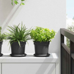 Apvalus gėlių padėklas 24 vnt. Juoda &Oslash; 14 x 2 cm Plastmasė vidaXL