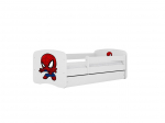 Vaiki&scaron;ka lova be stalčiaus su čiužiniu Kocot Kids BabyDreams White spiderman 140x70 cm, balta/raudona