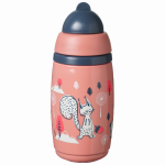 TOMMEE TIPPEE gertuvė - termosas su &scaron;iaudeliu INSULATED STRAW 266ml, 12m+, pink, 448017