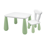 MALTEX SET LUNA CLASSIC Vaiki&scaron;kas stalas + kėdė balta/žalia
