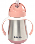 BEABA METALINĖ GERTUVĖ SU &Scaron;IAUDELIU, 250 ML, OLD PINK