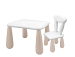 MALTEX SET LUNA CLASSIC Vaiki&scaron;kas stalas + kėdė, balta/smėlio spalvos