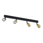 Juodos ir aukso spalvos linijinis lubinis &scaron;viestuvas 70 cm, 4xGU10