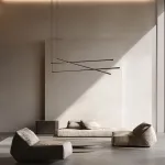 Kryžminis linijinis LED pakabinamas &scaron;viestuvas, smėlio juodos spalvos, 3000K