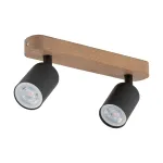 TOP WOOD lubinis &scaron;viestuvas 2xGU10, medis ir juoda