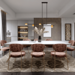 Modernus Linijinis LED Pakabinamas &Scaron;viestuvas su Žalvario Detalėmis