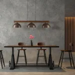OSLO pakabinamas &scaron;viestuvas, 3xE27, rudas, medžio detalės