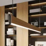 Pakabinamas &scaron;viestuvas 120 cm / 17W &ndash; linijinis, ąžuolo, &scaron;iltas LED