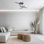 Geometrinis LED Lubinis &Scaron;viestuvas, Matinės Juodos Spalvos, Reguliuojamo Ry&scaron;kumo