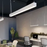 Pakabinamas LED &scaron;viestuvas 67 cm &ndash; linijinis, baltas, opalinis difuzorius