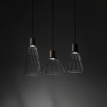 MODESTO pakabinamas &scaron;viestuvas 3 x 15 W, juodas, E27