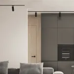 Juodas matinis 3 fazių LED bėgelinis &scaron;viestuvas, 9W 3000K, 15&deg;