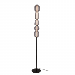 LED pastatomas &scaron;viestuvas 17W 3000K, juodas matinis metalas su akrilu ir tonuotu stiklu
