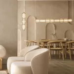 Modernus Auksinis Geometrinis Linijinis LED Pakabinamas &Scaron;viestuvas