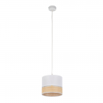 PAGLIA NEW pakabinamas &scaron;viestuvas E27, 20 cm, baltas su smėlio gaubtu