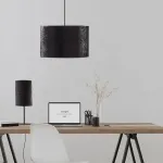 Apvalus pakabinamas &scaron;viestuvas 38 cm, juodas su auksiniu vidumi