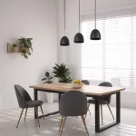 Pakabinamas &scaron;viestuvas 3xE27, juodas su aukso akcentais