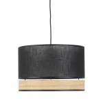 PAGLIA NEW pakabinamas &scaron;viestuvas E27, 38 cm, juodas su smėlio gaubtu