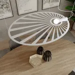 Pakabinamas &scaron;viestuvas 110x80 cm &ndash; ovalus lapas, baltas, E27