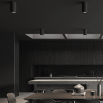 Matinis juodas cilindrinis LED lubinis &scaron;viestuvas, 10W 3000K