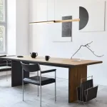 LED Linijinis Pakabinamas &Scaron;viestuvas, Smėlio Juoda ir Žalvaris, Reguliuojamas